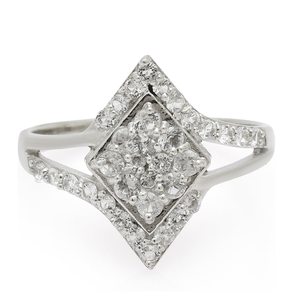Anillo de Plata con Topacio Blanco