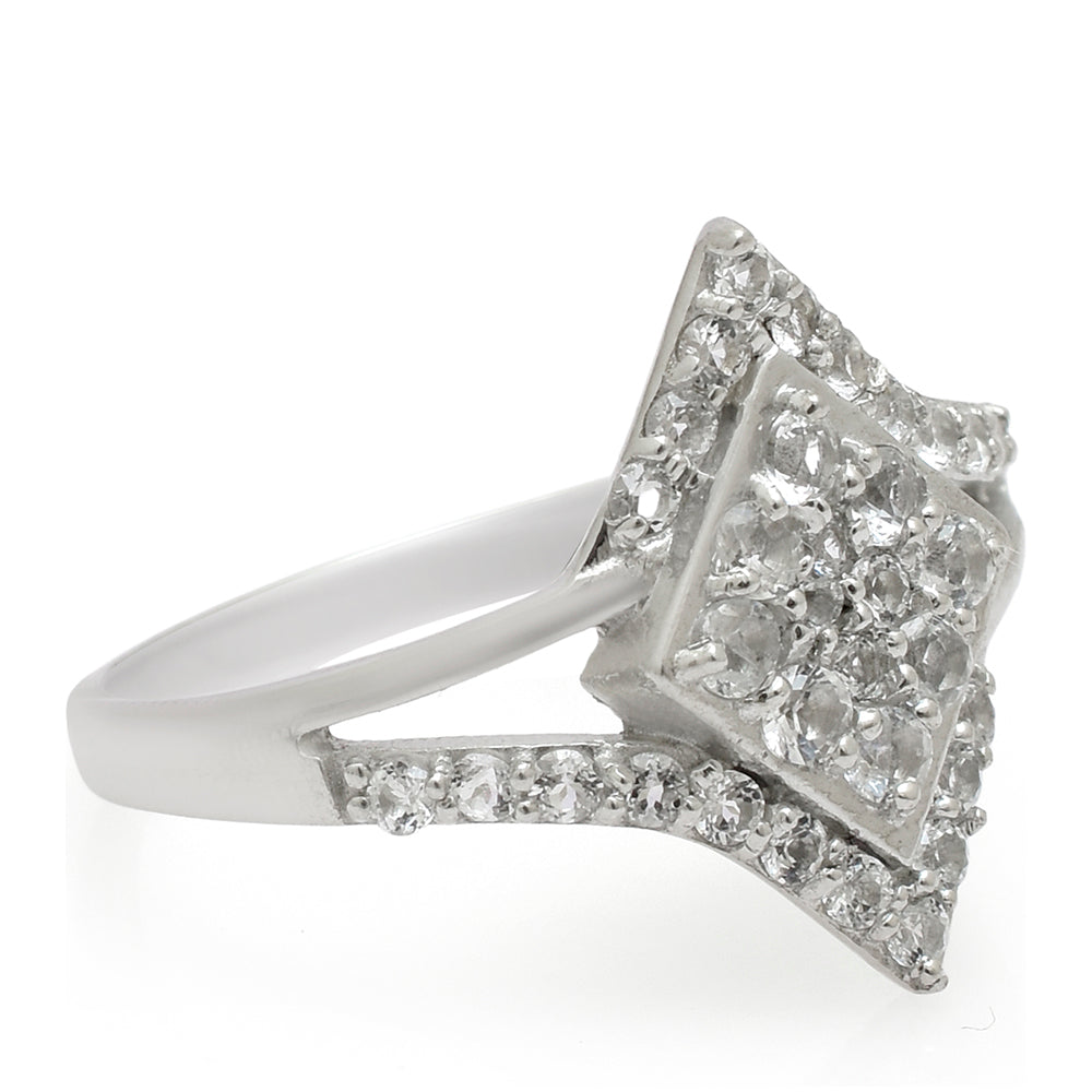 Anillo de Plata con Topacio Blanco 3 