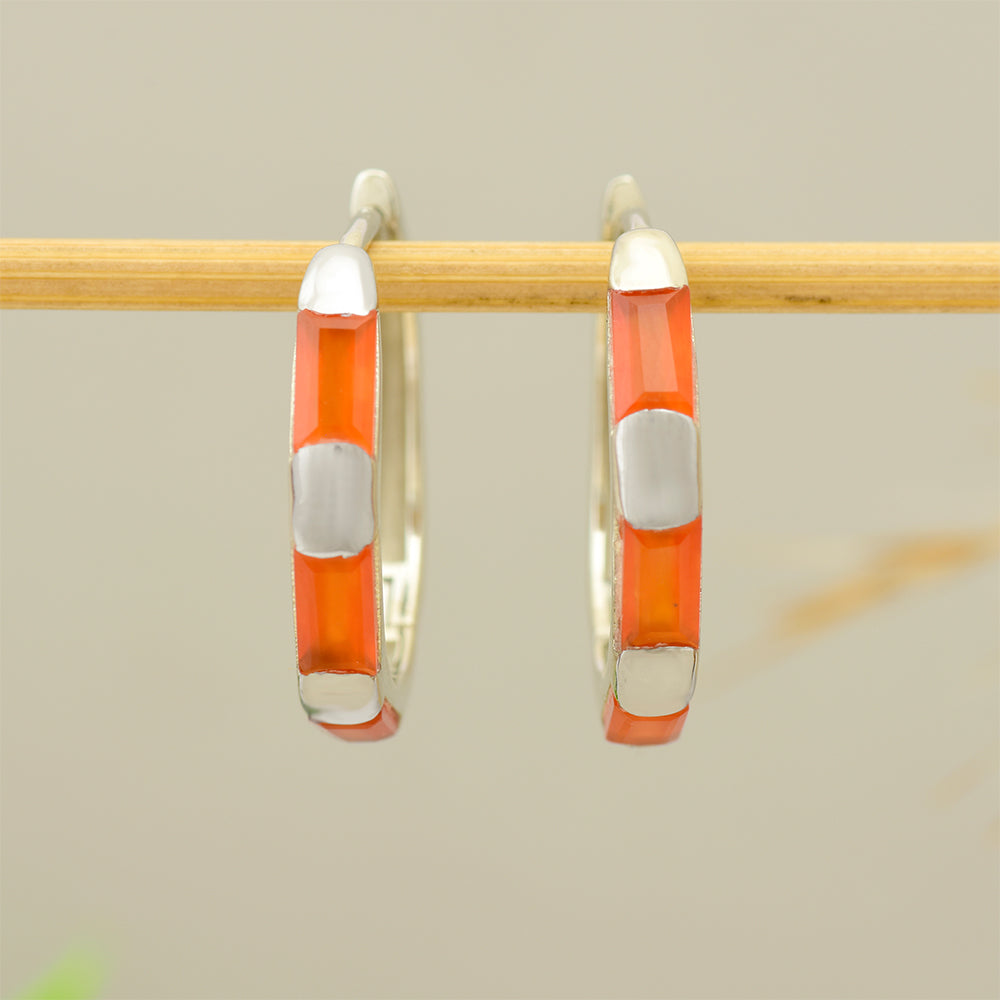 Pendientes de Plata con Ágata Roja