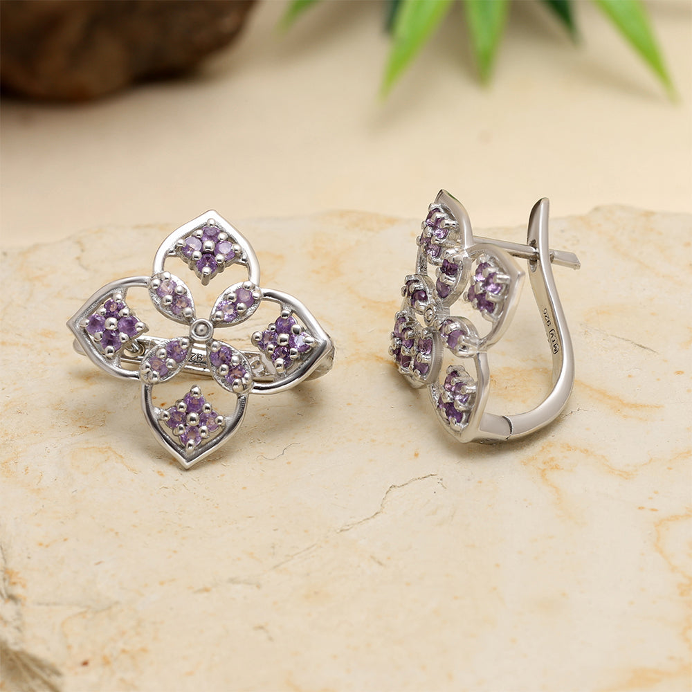 Pendientes de Plata con Amatista de Brasil