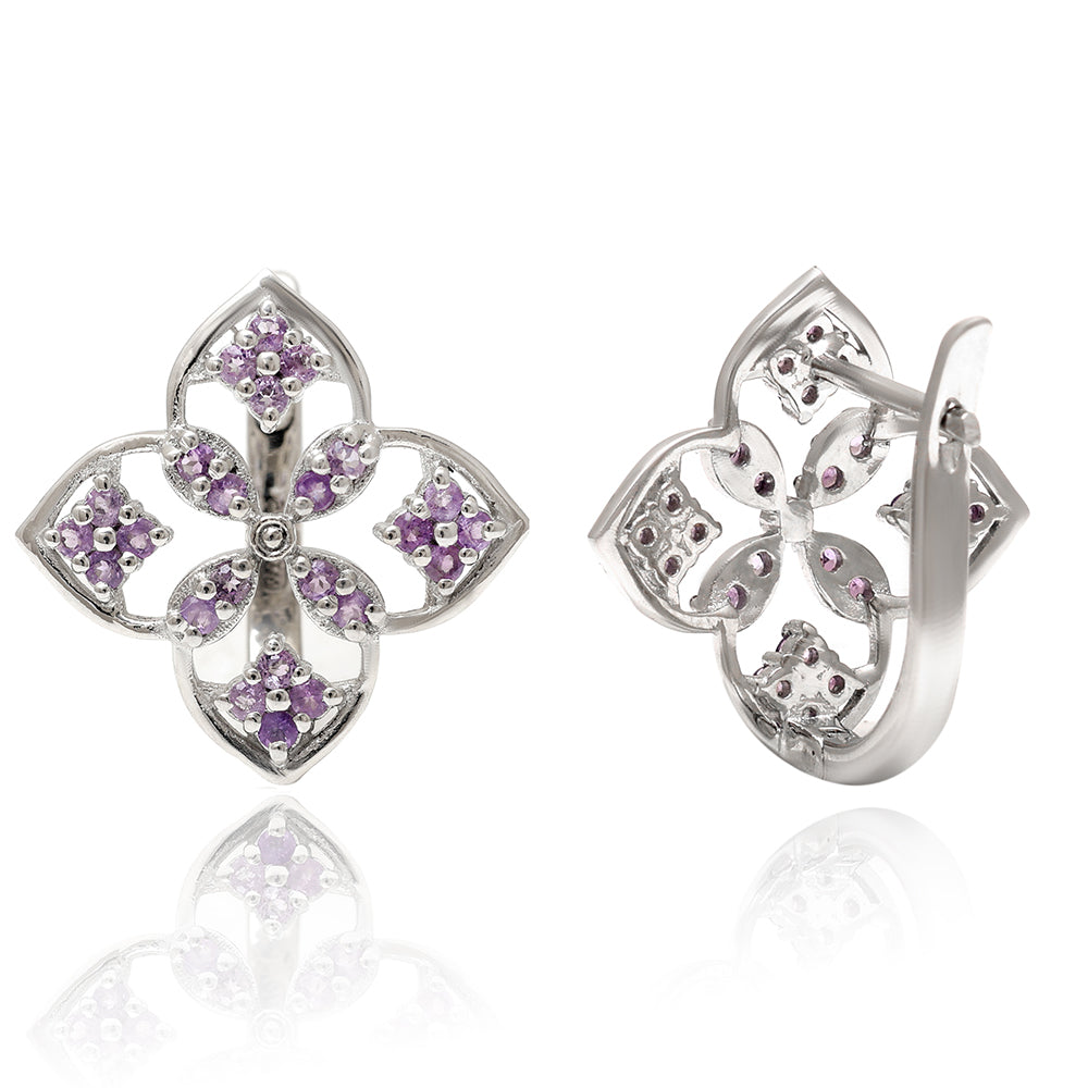 Pendientes de Plata con Amatista de Brasil