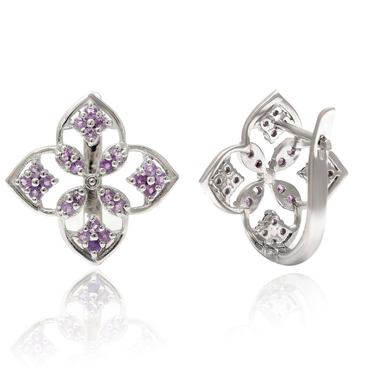 Pendientes de Plata con Amatista de Brasil