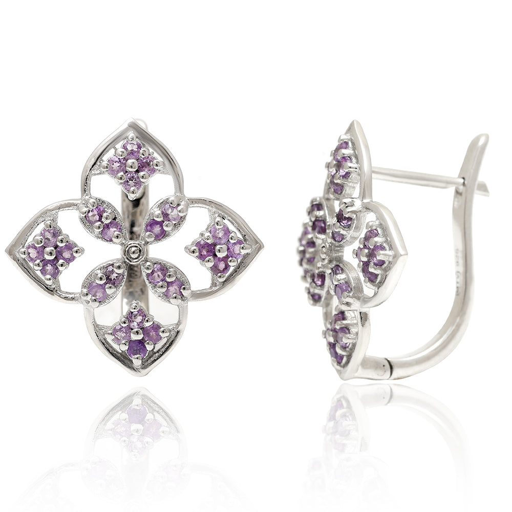 Pendientes de Plata con Amatista de Brasil 4 