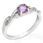 Anillo de Plata con Topacio Blanco y Amatista de Brasil