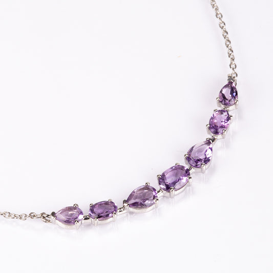 Collar de Plata con Amatista de Brasil