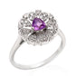 Anillo de Plata con Amatista de Brasil y Topacio Blanco