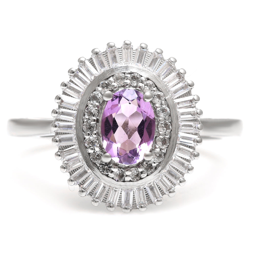 Anillo de Plata con Amatista de Brasil y Topacio Blanco 1 