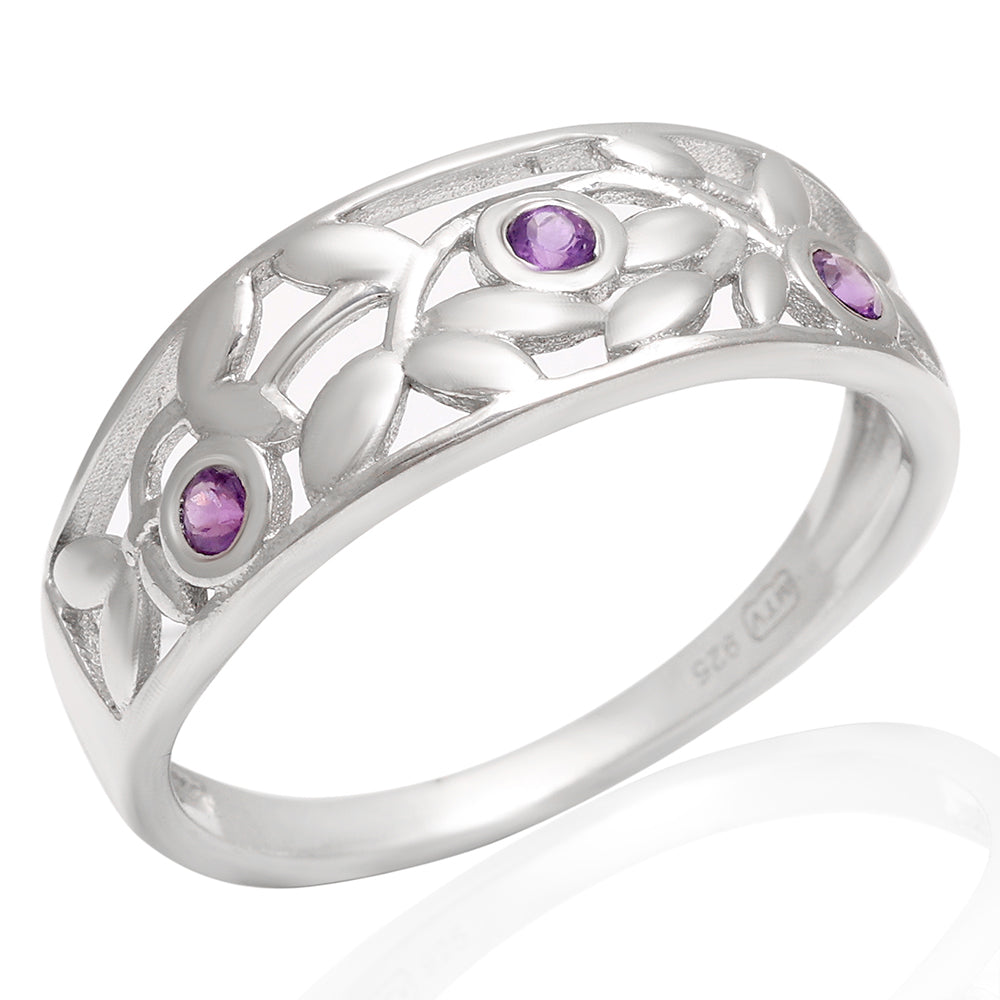 Anillo de Plata con Amatista de Brasil