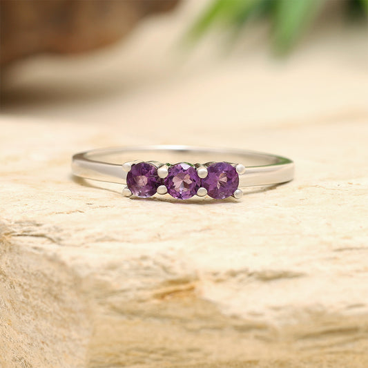 Anillo de Plata con Amatista de Brasil