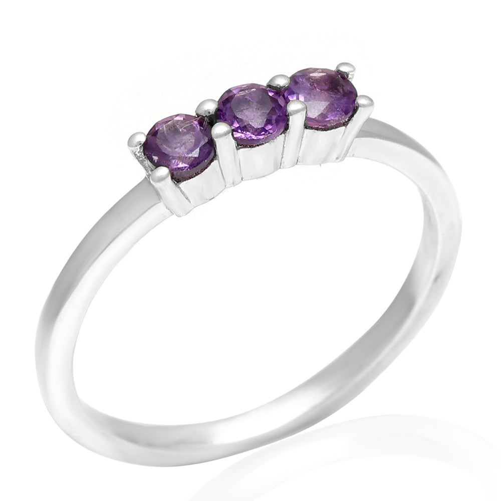 Anillo de Plata con Amatista de Brasil