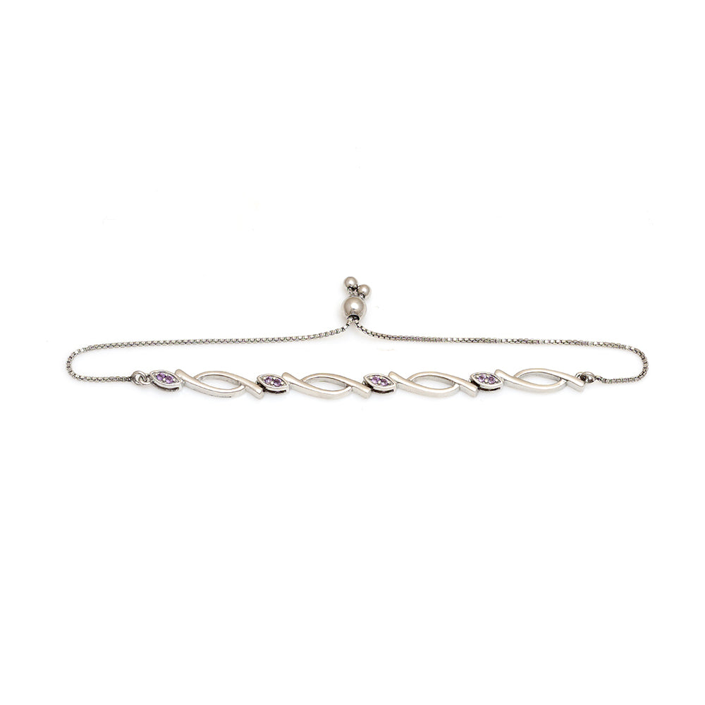 Pulsera de Plata con Amatista de Brasil 2 