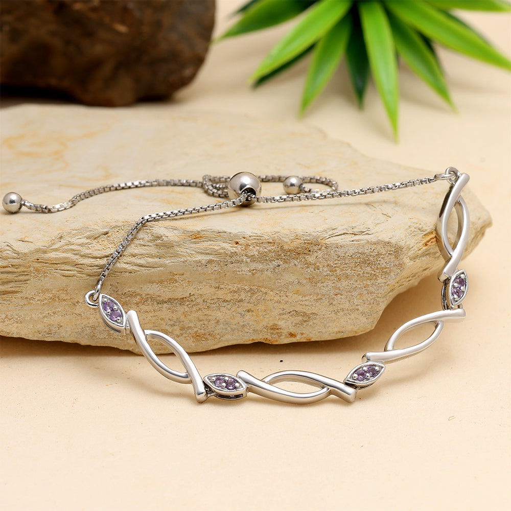 Pulsera de Plata con Amatista de Brasil 1 