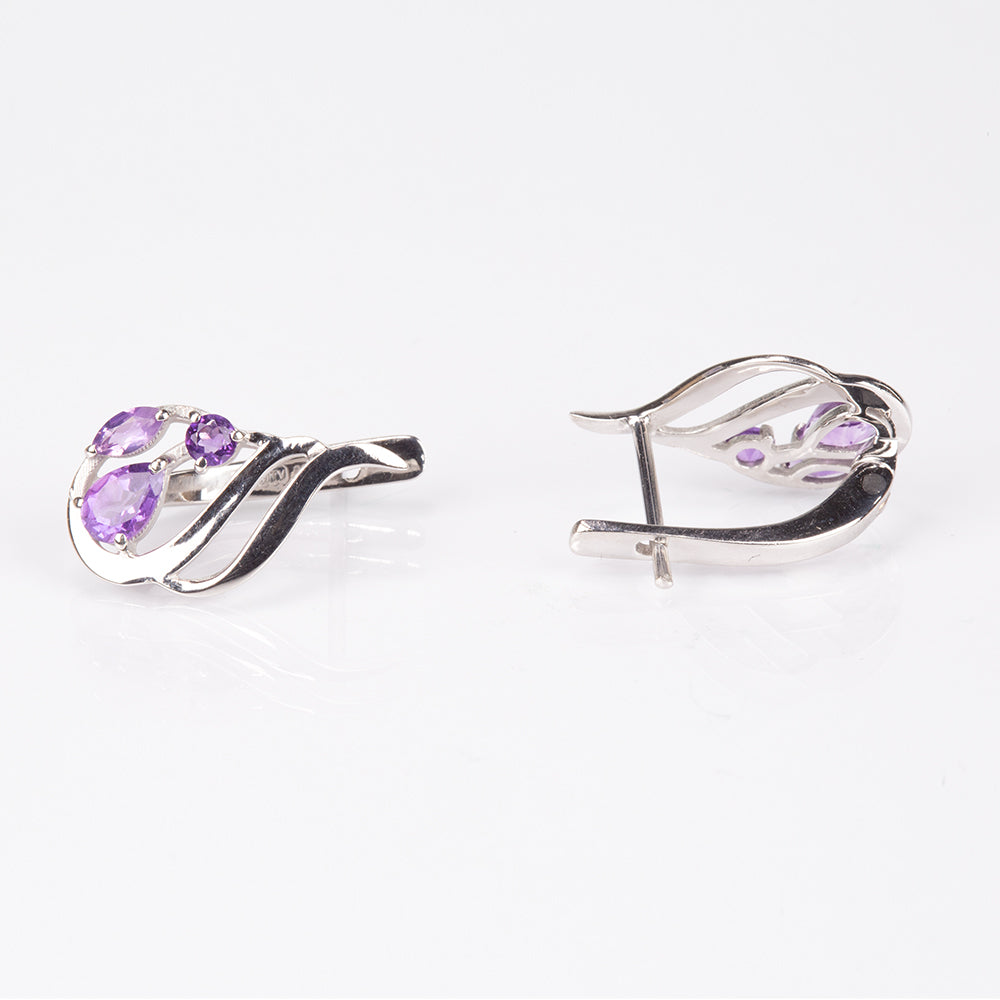 Pendientes de Plata con Amatista de Brasil