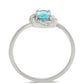 Anillo de Plata con Apatita azul de Madagascar y Topacio Blanco
