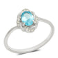Anillo de Plata con Apatita azul de Madagascar y Topacio Blanco