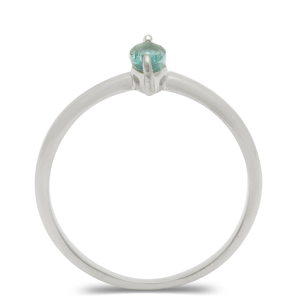 Anillo de Plata con Apatita azul de Madagascar