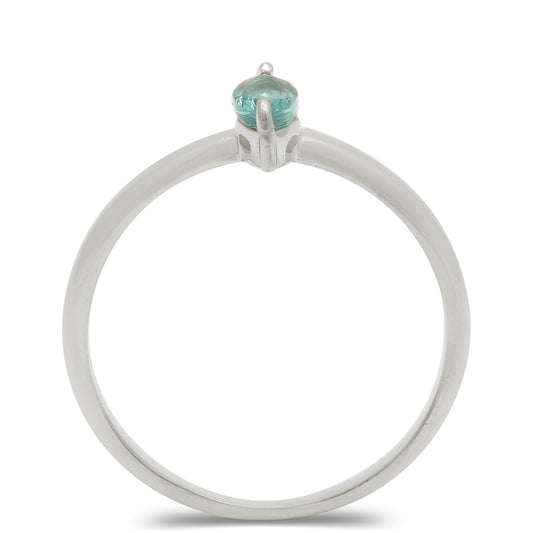 Anillo de Plata con Apatita azul de Madagascar