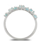 Anillo de Plata con Apatita azul de Madagascar y Topacio Blanco
