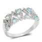 Anillo de Plata con Apatita azul de Madagascar y Topacio Blanco