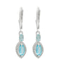 Pendientes de Plata con Apatita azul de Madagascar y Topacio Blanco