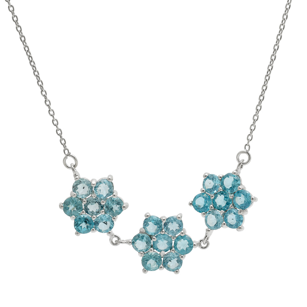 Collar de Plata con Apatita azul de Madagascar 3 