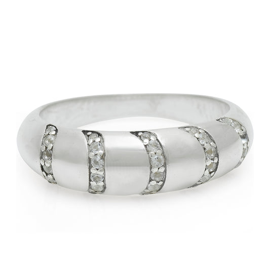 Anillo de Plata con Topacio Blanco