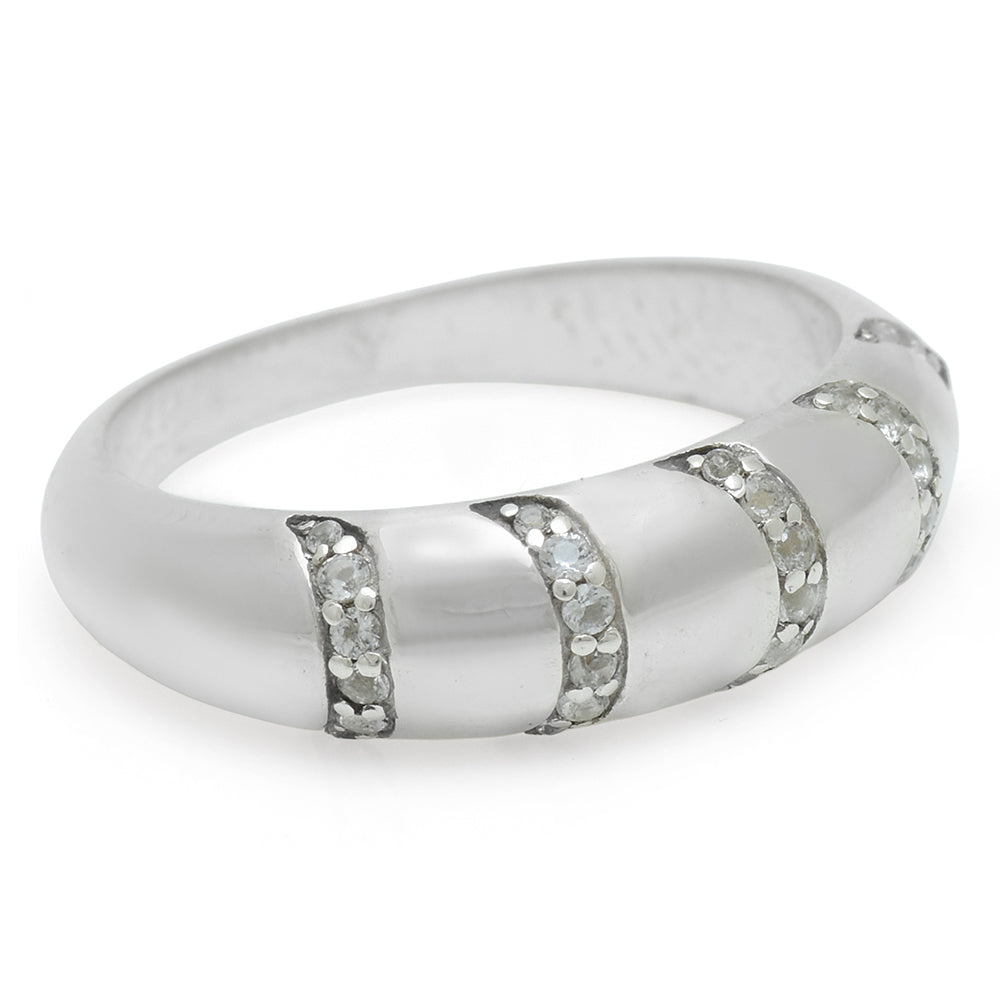 Anillo de Plata con Topacio Blanco 5 