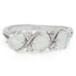 Anillo de Plata con Piedra Lunar Arco Iris y Topacio Blanco