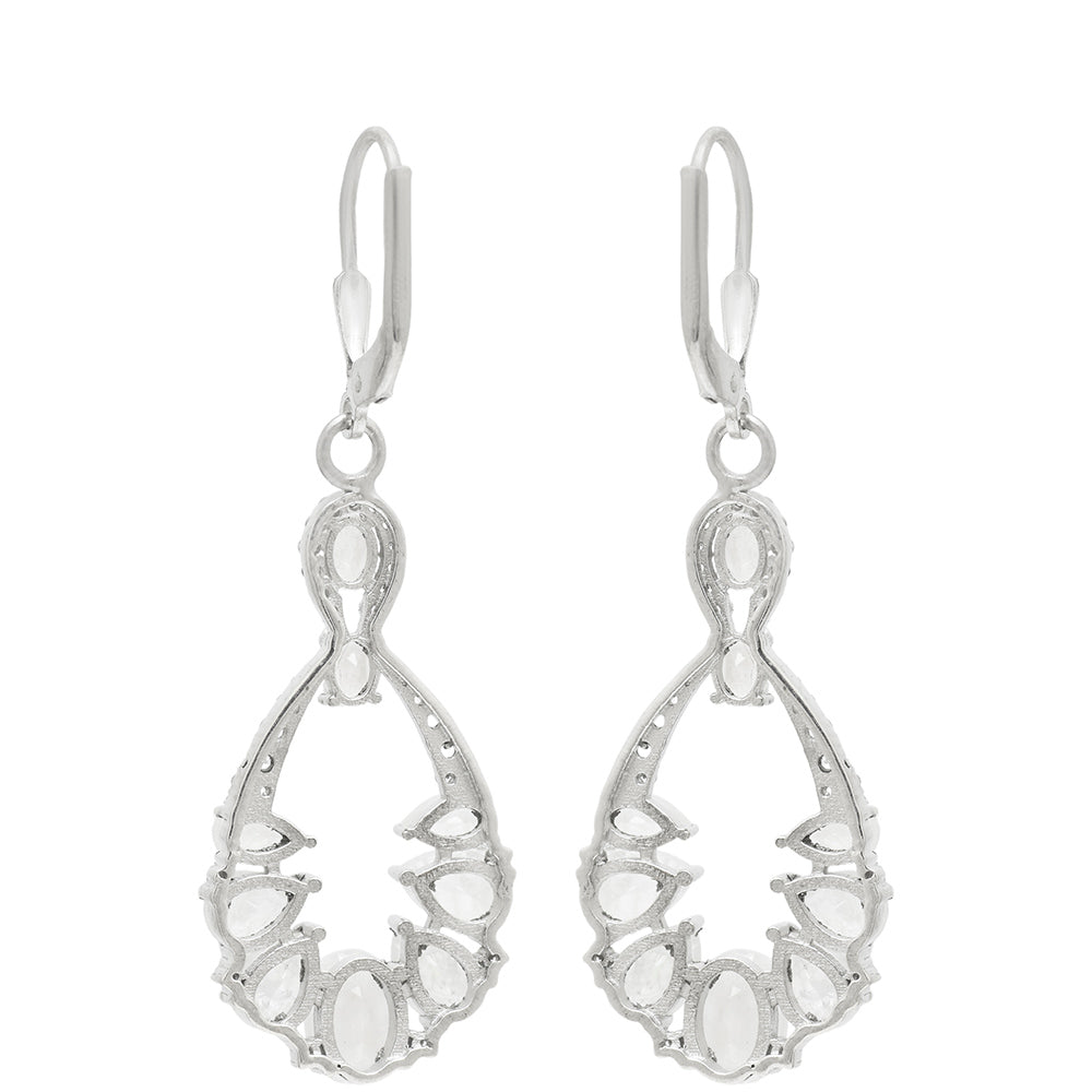Pendientes de Plata con Piedra Lunar Arco Iris 4 