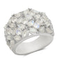 Anillo de Plata con Piedra Lunar Arco Iris y Topacio Blanco