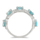 Anillo de Plata con Apatita azul de Madagascar y Topacio Blanco