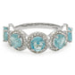 Anillo de Plata con Apatita azul de Madagascar y Topacio Blanco