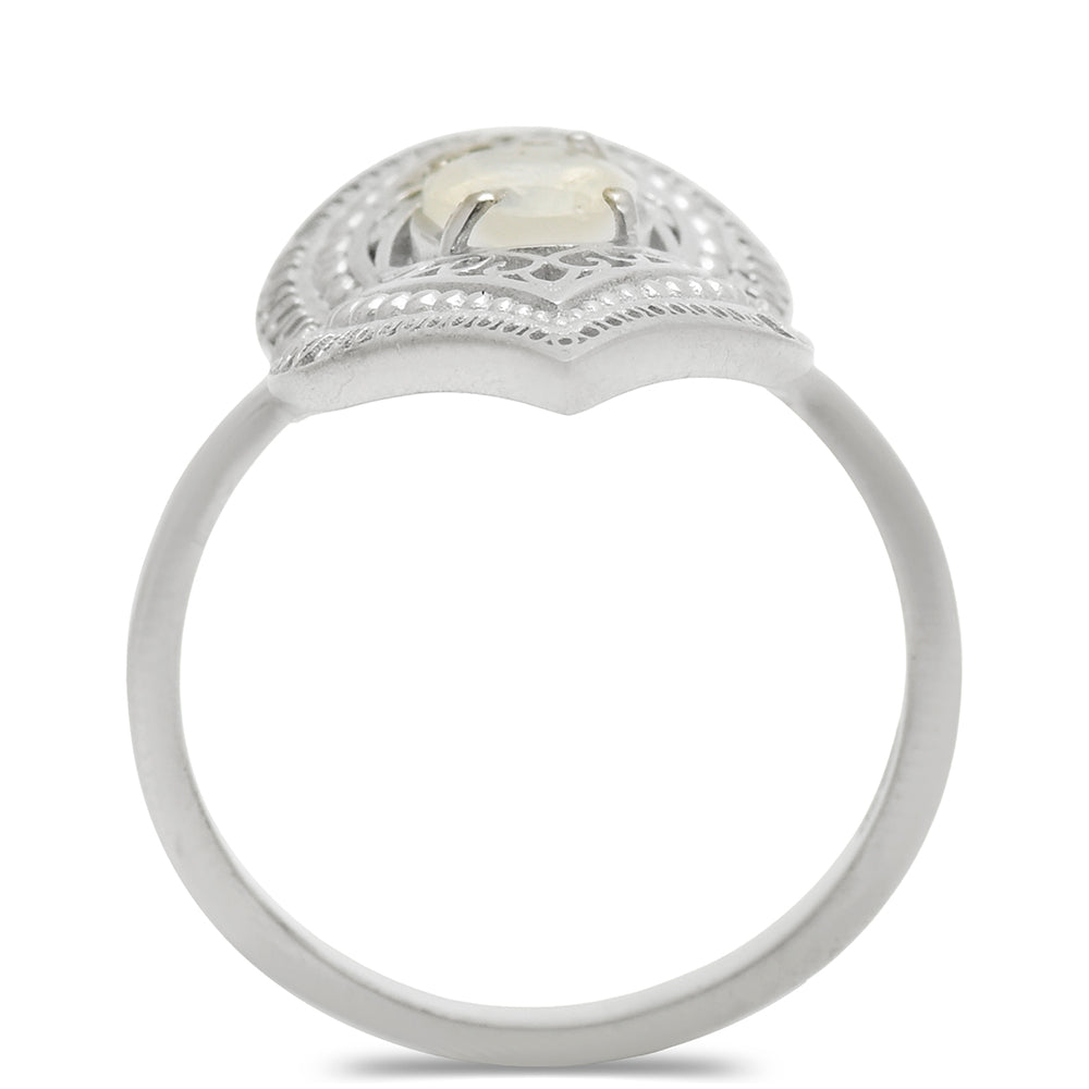 Anillo de Plata con Piedra Lunar Arco Iris 3 