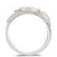 Anillo de Plata con Piedra Lunar Arco Iris y Topacio Blanco