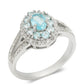 Anillo de Plata con Apatita azul de Madagascar y Topacio Blanco
