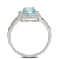Anillo de Plata con Apatita azul de Madagascar y Topacio Blanco