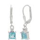 Pendientes de Plata con Apatita azul de Madagascar y Topacio Blanco