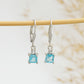 Pendientes de Plata con Apatita azul de Madagascar y Topacio Blanco