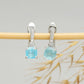Pendientes de Plata con Apatita azul de Madagascar y Topacio Blanco