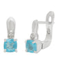 Pendientes de Plata con Apatita azul de Madagascar y Topacio Blanco
