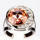 Anillo de Aleación Bañado en Oro Blanco con Cristal Emporia® Rojo