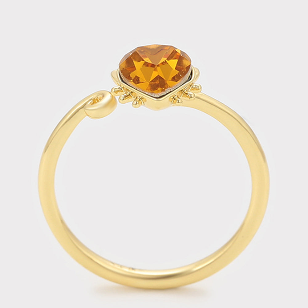 Anillo de Aleación Bañado en Oro con Cristal Emporia® Amarillo