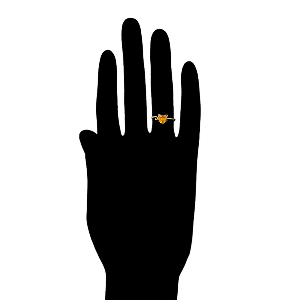 Anillo de Aleación Bañado en Oro con Cristal Emporia® Amarillo 8 