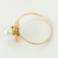 Anillo de Aleación Bañado en Oro con Perla de cristal
