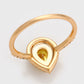 Anillo de Aleación Bañado en Oro con Cristal Emporia® Amarillo y Cristal Emporia® Blanco