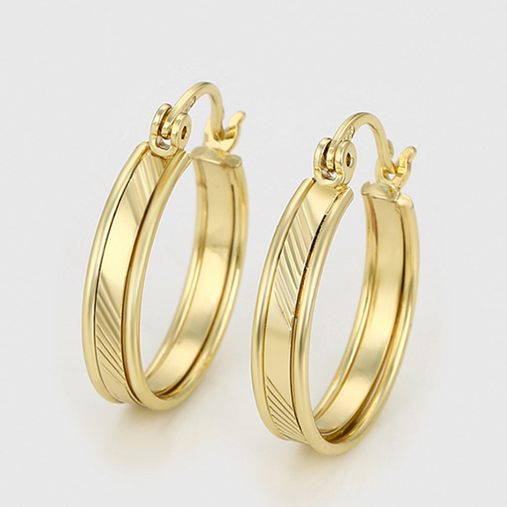 Pendientes de Aleación Bañado en Oro