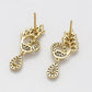 Pendientes de Aleación Bañado en Oro con Cristal Emporia® Blanco