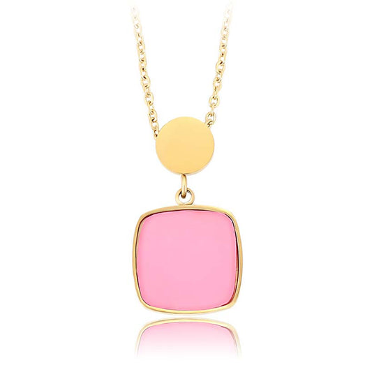 Collar de Aleación Bañado en Oro con Cristal Emporia® Rosa