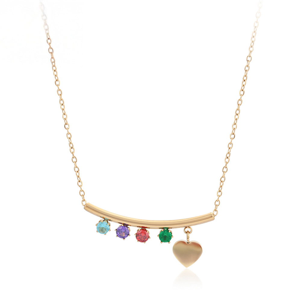 Collar de Aleación Bañado en Oro con Cristal Emporia® Rojo y Cristal Emporia® Verde 1 