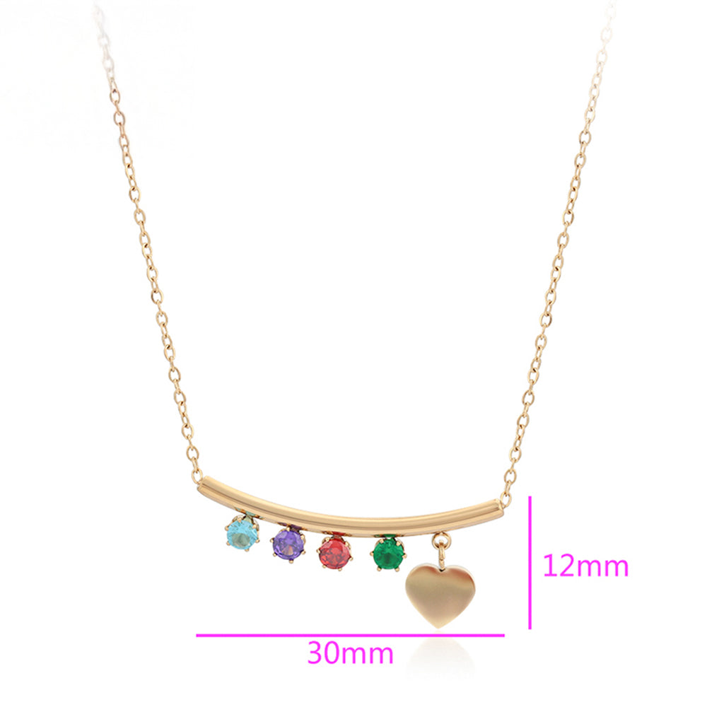 Collar de Aleación Bañado en Oro con Cristal Emporia® Rojo y Cristal Emporia® Verde 2 